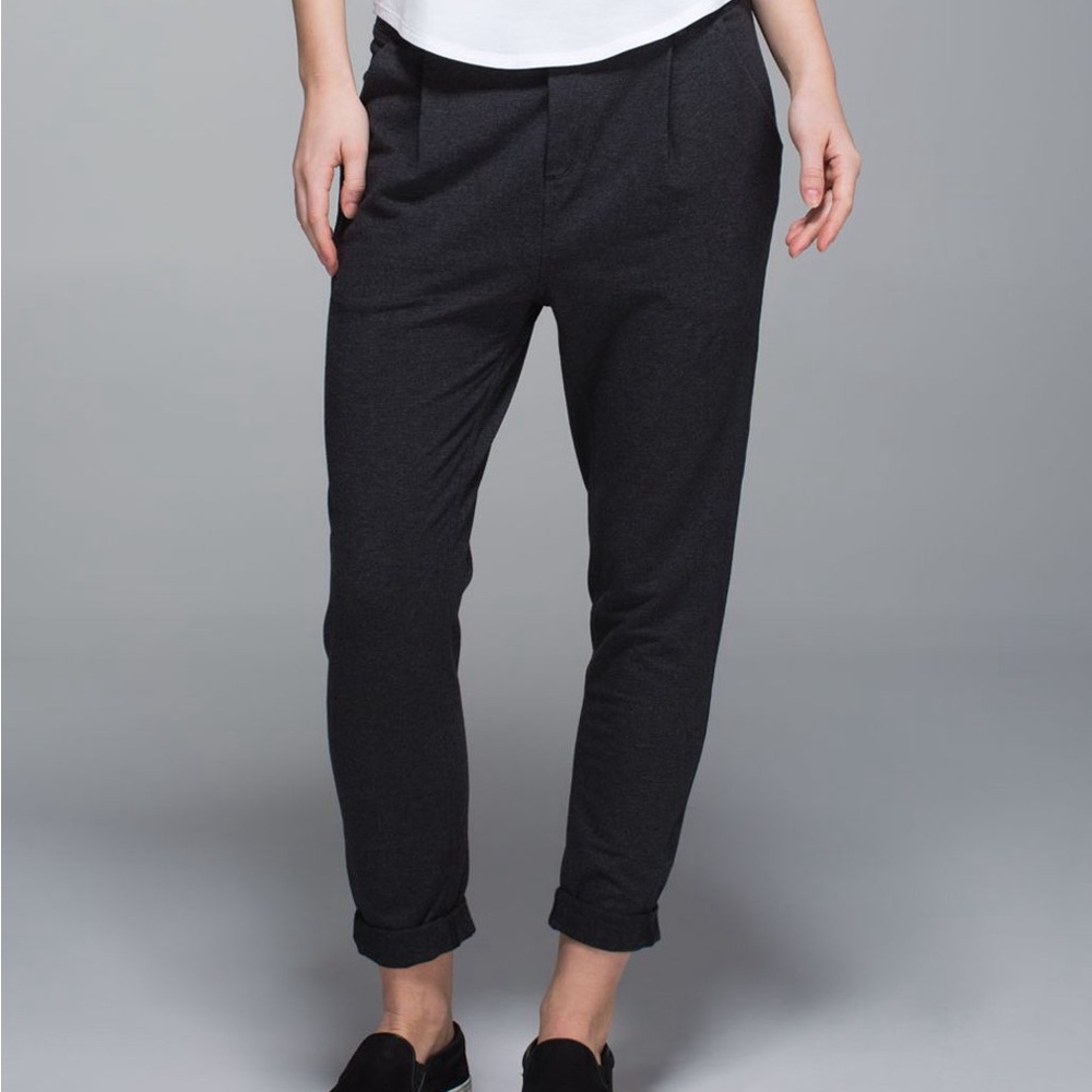 Lululemon Stress Less Pant Heathered Marled Black / Black size 8